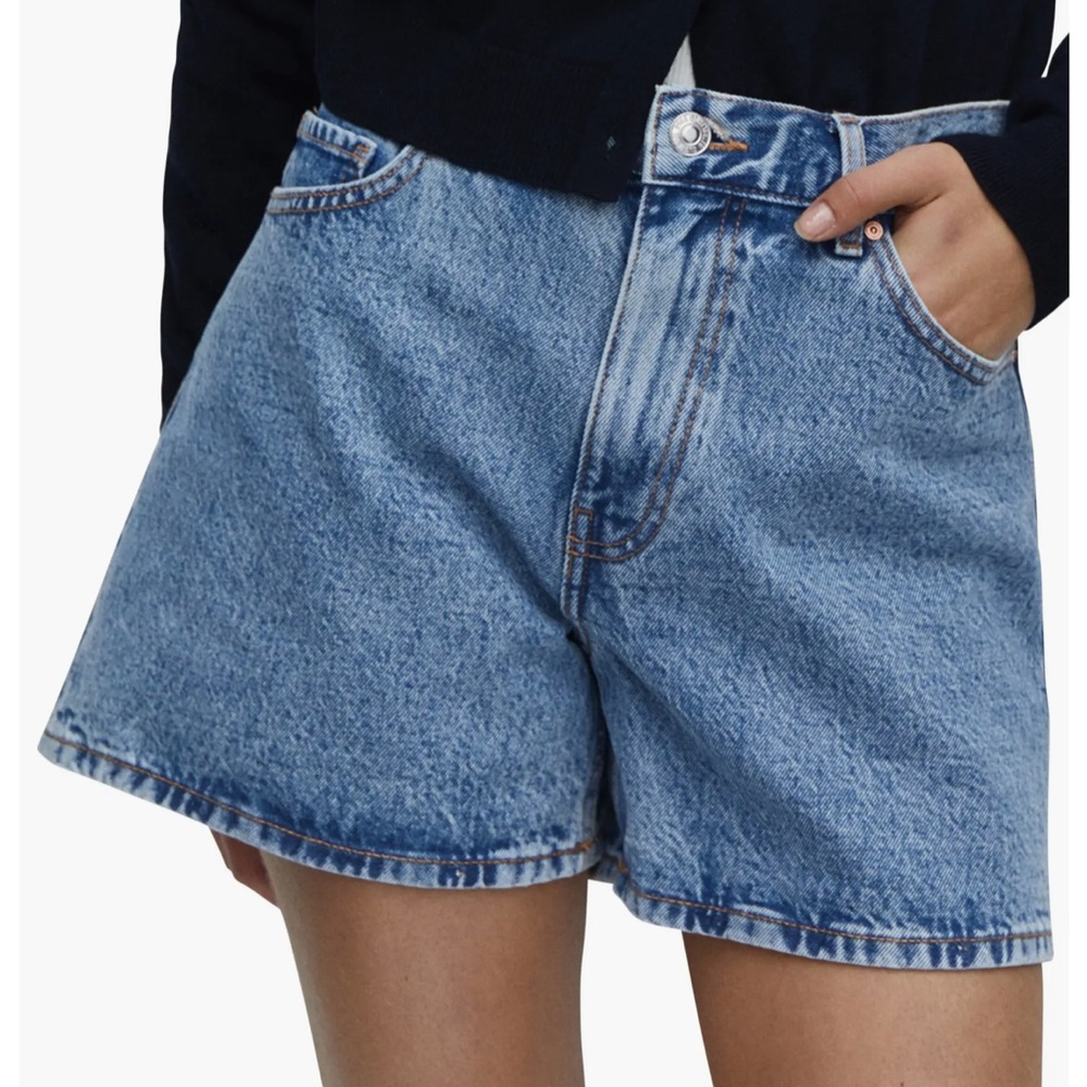 Mango High-Waist Denim Shorts